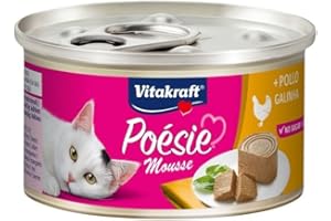Vitakraft Poésie Mousse, alimento per gatti, mousse ariosa con pollo, in formato convenienza, senza l'aggiunta di zuccheri (85g)