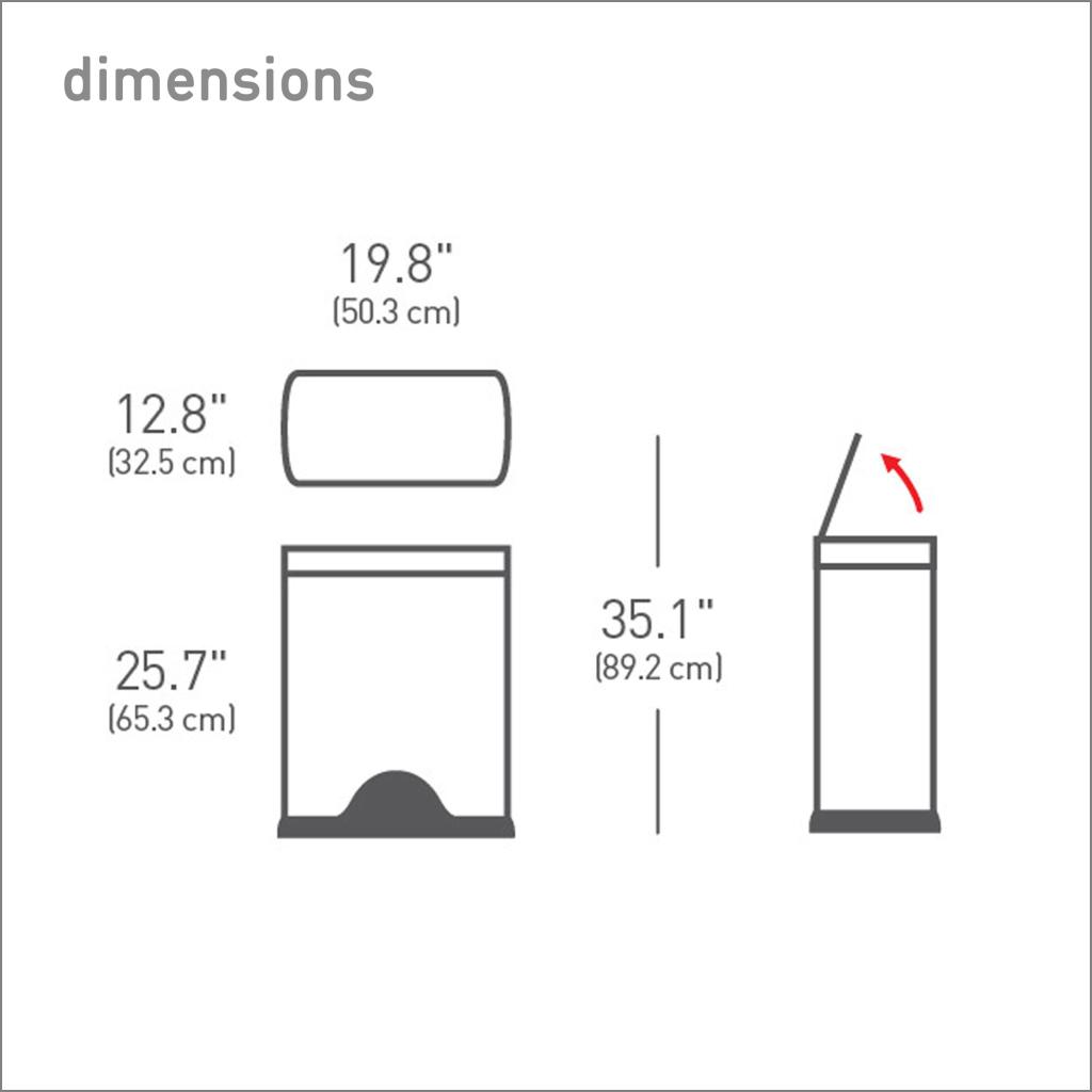 simplehuman Rectangular Pedal Bin, 50 L FingerprintProof Stainless