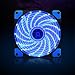 Produktbild YUYOUG Lüfter Heatsink Cooler, 15 LED-Neon, 120 mm, DC 12 V, 4pin PC-Gehäuse-Kühler-Lüfter mit, plastik, blau, Einheitsgröße