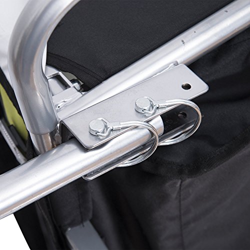 homcom 440-001GN 2 in 1 Fahrradanhänger Jogger 360° Drehbar für Kinder, grün / schwarz - 9