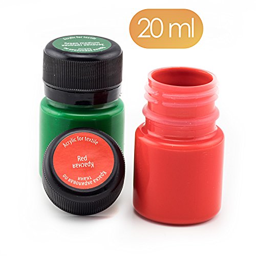 Acryl Textilfarbe Hochwertig – Zur Auswahl: 6 oder 12 Farben je 20 ml – Stofffarben waschfest – Nevskaya Palitra (12er Set) - 4