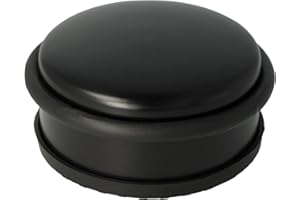 Westcott Butée de porte en acier inoxydable noir | Ronde d'un poids de 1,2 kg | ⌀ 10 cm, hauteur 4 cm | E-19002 00