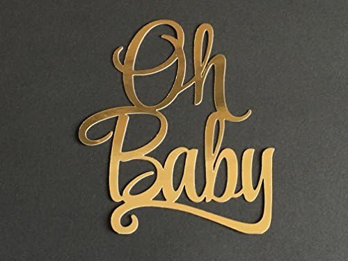 Gold Foil Card Cake Toppers 280gsm (Multi Listing) - (Oh Baby)