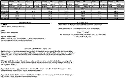 Undersummers Classic Shortlette: Plus Size Anti Thigh Chafing Slip Shorts for Under Dresses(Small to 5X Plus Size)