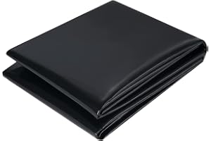 Hikrxya 3m x 4m Svart PVC Damm Liner - HDPE Dammfoder Heavy Duty Fiskdammmembran Dammfilm Dammfolie Dammpresenning för Fontäner, Fiskdammar, Vatten Trädgårdar Och Vattenfall