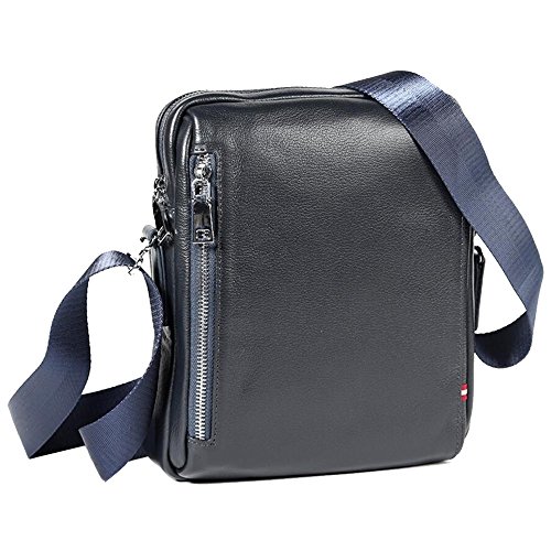 Preisvergleich Produktbild JUNBOSI Herren Umhängetasche Diagonal Leder Herren Taschen Casual Leder Taschen Vertikale Gehobenen Business Herren Taschen Reisen Multifunktionale Freizeit Tasche (Farbe : Blau, Größe : One size)
