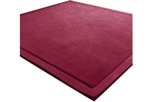 LEHOUR Tappeto di Velluto Corallo Ispessimento per Bambini Coperta strisciante Tappeto Morbido per Bambini Tatami Tappetino Antiscivolo per Bambini (Rosso Uva, 200 * 280CM)