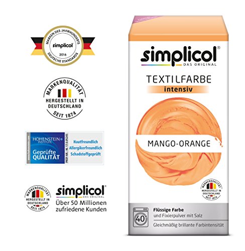 Simplicol Textilfarbe intensiv all in 1 -Flüssige Rezeptur „Mango orange“ Neu! - 4