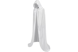 Regenboog 43inch White Velvet Cape with Hood,Women Cloak with Hood,Christmas Halloween Costumes,Masquerade,Witch Cape,Wizard Cape Adult,110cm