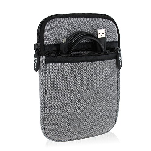 GK Line Funda para ebook funda neopreno funda con cremallera gris para dimensiones máx. de 180 x 120 mm