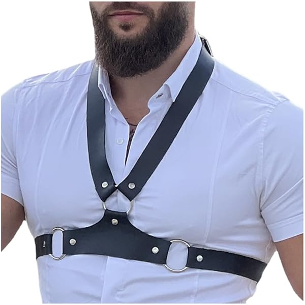 Cinturino Pettorale In Pelle Uomo - Costume Cosplay Gay Club, Regolabile - Foto 5