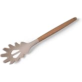 Deconox Bambu Saplı Silikon Makarna Servis Kaşığı &ndash; Isıya Dayanıklı, Yapışmaz, 3 Renk Se&ccedil;enekli, 27cm &ndash; Uzun Saplı Makarna Ka