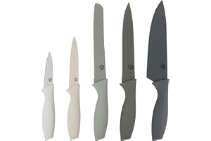 MasterChef Knivset, Köksknivset 5-Delar, Komplett Set: Kockkniv, Brödkniv, Trancherkniv, Universalkniv och Skalkniv, Rostfrit