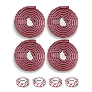 BabyPro Soft Cushioned 6.4ft Long Edge Guards with Strong 3M Tape for Covering Sharp Edges of Bed/Table/Pillars for Baby - Pack of 4