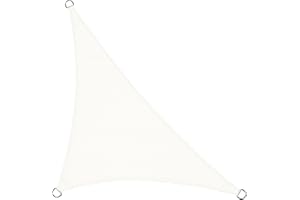 COOL AREA żagiel przeciwsłoneczny trójkątny 3x3x4.25m ochrona przed promieniowaniem UV, nadaje się do ogrodu i tarasów, odporny na zużycie i oddychający, kolor Kremowy
