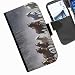 Produktbild Hairyworm- Pferde Samsung Galaxy S7 (G930, G930F, G930FD, Samsung Galaxy S7 Duos with dual-SIM card slots) Leder Klapphülle Etui Handy Tasche, Deckel mit Kartenfächern, Geldscheinfach und Magnetverschluss.