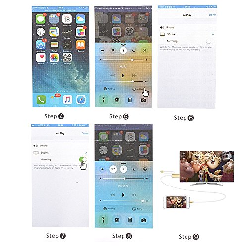 1080P 8 Pin zu HDMI Konverter Adapter MHL zu HDMI Kabel HDTV Adapter USB-Kabel für iPhone 5 6 6S 7 Plus (Gold) - 8