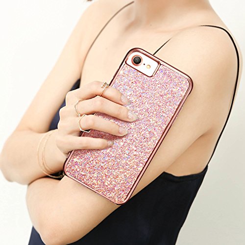 ESR Funda iPhone 7  iPhone 6   6S ESR C  rcasa Lujosa Brilla  Protecci  n a Pantalla y C  mara   Pl  stico Duro Exterior   TPU Blanda Interior para Apple iPhone 7  iPhone 6   6S de 4 7  - Oro Rosa