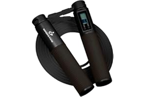 DEPORTE FANS. Cuerda para Saltar, Comba para Saltar, con Contador, Ajustable, Crossfit, Boxeo, Fitness, Cardio, Sin Enredos, Ergonómica, Pérdida de Peso para niños y Adultos