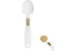 DEWFIGS ㅤ Bilancia Digitale a Cucchiaio di Precisione 0.1g, Bilancia Elettronica a Cucchiaio Pesa Grammi Dosatore con Display LCD, Misurazione Precisa per Cucinare, Pesare Ingredienti Solid Liquidi Fino a 500g