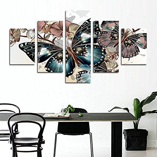 RunFar 5 Stück Schmetterling Design DIY 5D Diamant Malerei Stickerei Diamond Kreuzstich Painting Heim Room Decor - 2