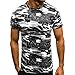 Produktbild Dragon868 Herren/Jugend T-Shirt Kurzarmshirt Muskel Slim Casual Fit Camouflage Bluse Tops (Schwarz, L2)
