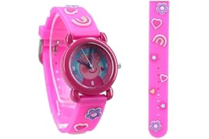 My sweety pop Orologio da polso analogico per imparare l'ora per bambini - scuola - asilo - scuola materna - vacanza - idea regalo Peppa Pig - rosa cinturino, Peppa Pig - Rosa, cinghia