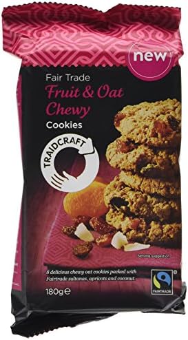 Traidcraft Chewy Fruit and Oat Cookies 180 g (Pack of 8)