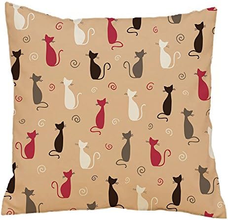 Colorful Cats Velvet Throw Pillow Case 18"x 18"