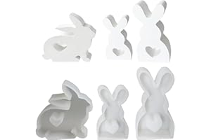 ‎SKEADEX 3 Stück Silikonform Ostern, Ostern Kaninchen Silikonformen Gießformen, 3D Kaninchen Gießform Ostern, Osterhase Silikonform for Gips, Sojawachs Kerzen, Ostergeschenke