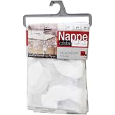douceur d'Int&eacute;rieur 1710329, Transparent Rectangular Tablecloth, 140 x 240 cm, Feuille, Printed Glass, White