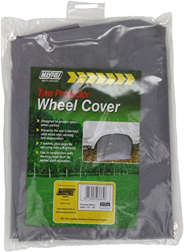 Maypole 93665 Caravan Wheel Cover and Pegs, 65 x 21 mm, Grey