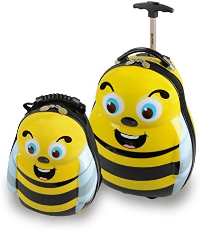 Skykidz Bumblebee Polycarbonate Trolley Suitcase with FREE Matching Backpack