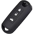 Happyit Silicone Car Key Cover Case for Mazda 2 3 5 6 CX-3 CX-5 CX-7 CX-9 Speed Miata MX5 Remote Fob 2 3 4 Buttons (3 Buttons A)