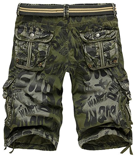 Mochoose Herren Sommer Casual Camouflage Baumwoll Twill Cargo Shorts Multi Taschen Outdoor Tragen Hosen - 2