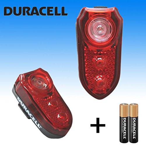 Preisvergleich Produktbild Fahrrad 3x LED Duracell Fahrradlicht Rücklicht Fahrradlampe Fahrradbeleuchtung