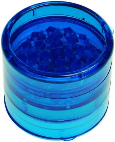 BLUE STRONG PLASTIC HERB GRINDER WITH SHARK TEETH,5 PART