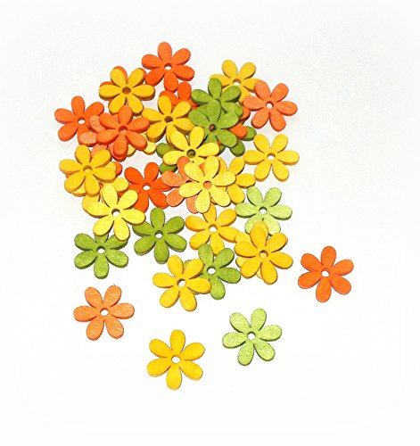 Streudeko 'Blüte' aus Holz 36er-Set