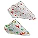 Set Of 2 Baby Cute Bandana Drool Bibs Unisex Cotton ( Fruit & Animal )