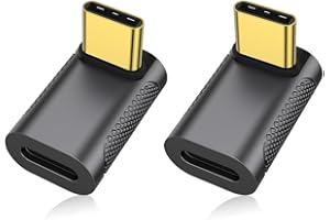 AUVIPAL BCLINK Adaptador USB C de ángulo Recto (Paquete de 2), Conector Extensor USB C Macho a Hembra de 90 Grados para Cubierta de Vapor, Interruptor, MacBook, Tableta, teléfono y más Dispositivos Tipo C