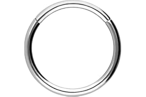 PIERCINGLINE Clicker de anillo de segmento de acero quirúrgico | Piercing para Septum Oreja Nariz Tragus Helix | Selección de Color y Tamaño