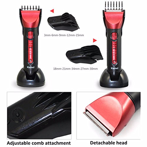 Herrenrasierer, LuckyFine 5In1 Haarschneider Rasierer Nasen-Ohr-Bartschneider Trimmer Schere Adapter Ladegeräthalter Vatertag geschenke - 3