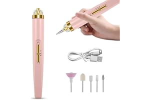 BODYA Ponceuse à ongles électrique avec lampe 5 en 1 - Mini outil de manucure pour enlever le gel