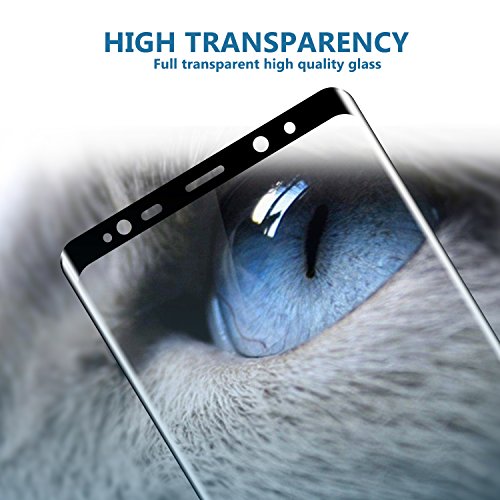 Protector de Pantalla Galaxy Note 8  Aonsen  2 Pack  3D Curvado Full Coverage Cristal Templado Protector de Pantalla  Anti-rasgu  os HD Vidrio Templado Protector para Samsung Galaxy Note 8 - Negro