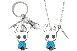 JUSONGKWCP The Knight Collier Porte-clés 2 Pièces, Jeux Hollow Knights Pure Nail Keychain Pendentif Set, Bijoux En Métal Pour Les Fans