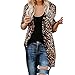 Produktbild Sannysis Damen Herbst Winter Cardigan Langarm Leopard Print Mode Mantel Bluse T-Shirt Tank Tops Pullover Leopard Langer Damenmantel