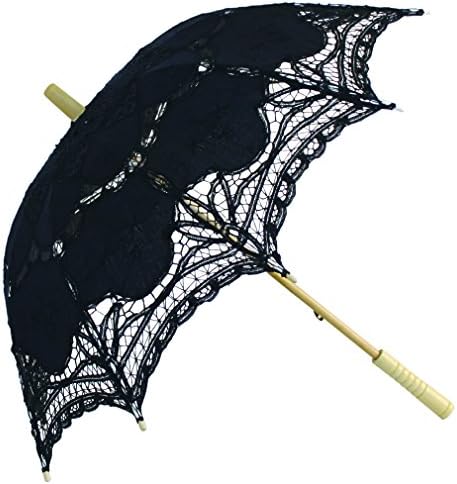 Abigail Lace Parasol in Black