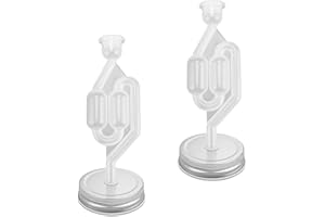 0XBIT 2 Pezzi Gorgogliatore Fermentazione, Tubi di Fermentazione Trasparente, Coperchio del Barattolo di Vetro con Foro per la Cannuccia per Preparare Birra, Vino, Sottaceti in Fermentazione