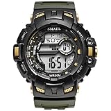 CCYOO LED Digital Wrsitwatches Grün Uhren Männer S Stoßfest Uhren Band Sport Wtaches 50M Wasserdicht,E
