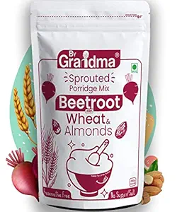 ByGrandma Beetroot Cereal Mix Sprouted Cereal Mix for Children | Organic Sprouted Cereal Mix Beetroot Flavor | Preservative Free Multigrain Sprouted Cereal Mix - 280g